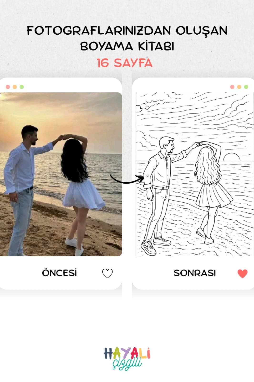 Kisiye ozel boyama sayfasi tasarim ornegi