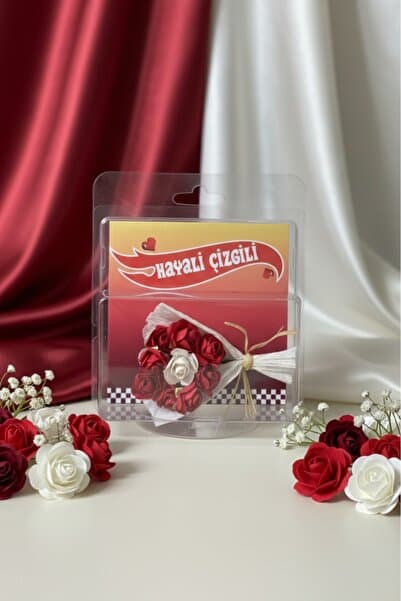 Mini Buket Love Flowers Tasarım Koleksiyonluk, Sevgiliye Hediye Kalıcı Çiçek Buketi Tasarım