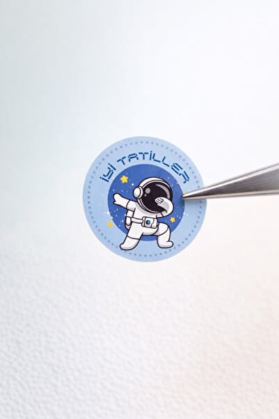 İyi Tatiller Sticker 3 cm Mat Beyaz 35 Adet Karne Hediyelik Mini Sticker Seti