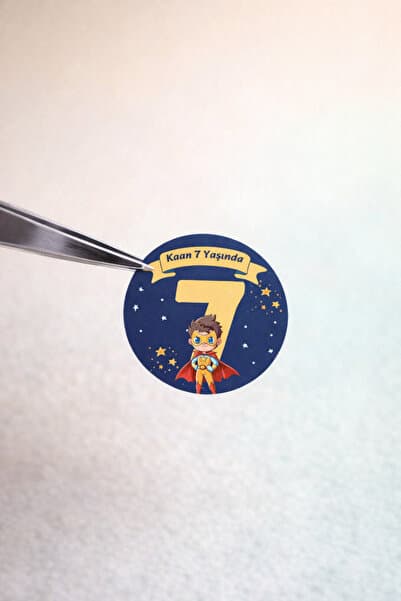 Kişiye Özel Doğum Günü Sticker 4 cm Yuvarlak Etiket 20 Adet Hediyelik Süs
