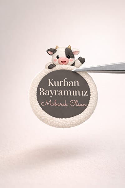 Kurban Bayramı Sticker 4cm Mat Etiket A4’te 20 Adet Paket Süsleme Sticker
